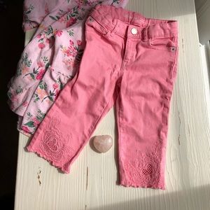 Gap Toddler Girls Coral Denim Crop